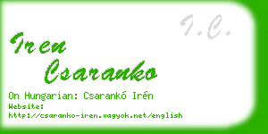 iren csaranko business card