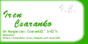 iren csaranko business card